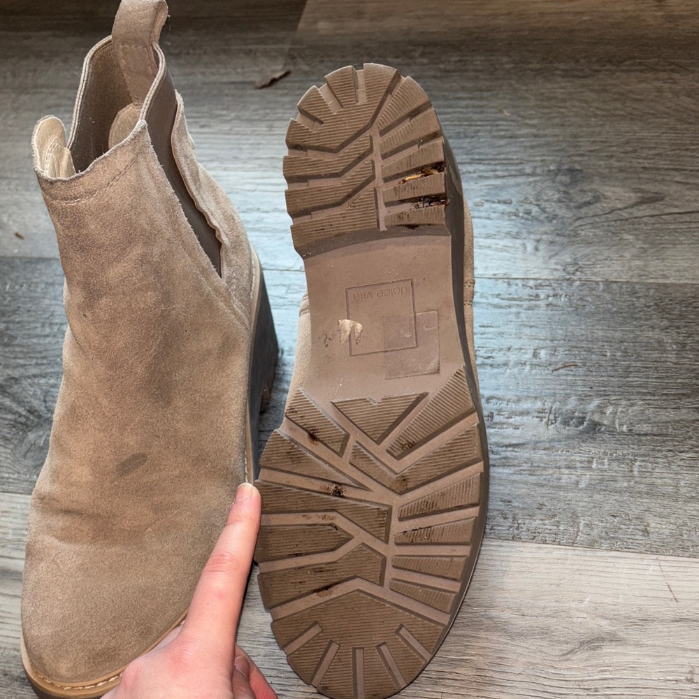 Dolce Vita Suede Ankle Boots in Beige - Picture 7 of 7
